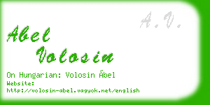 abel volosin business card